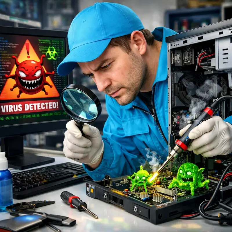 Вылечить компьютерный вирус в Чапаевске